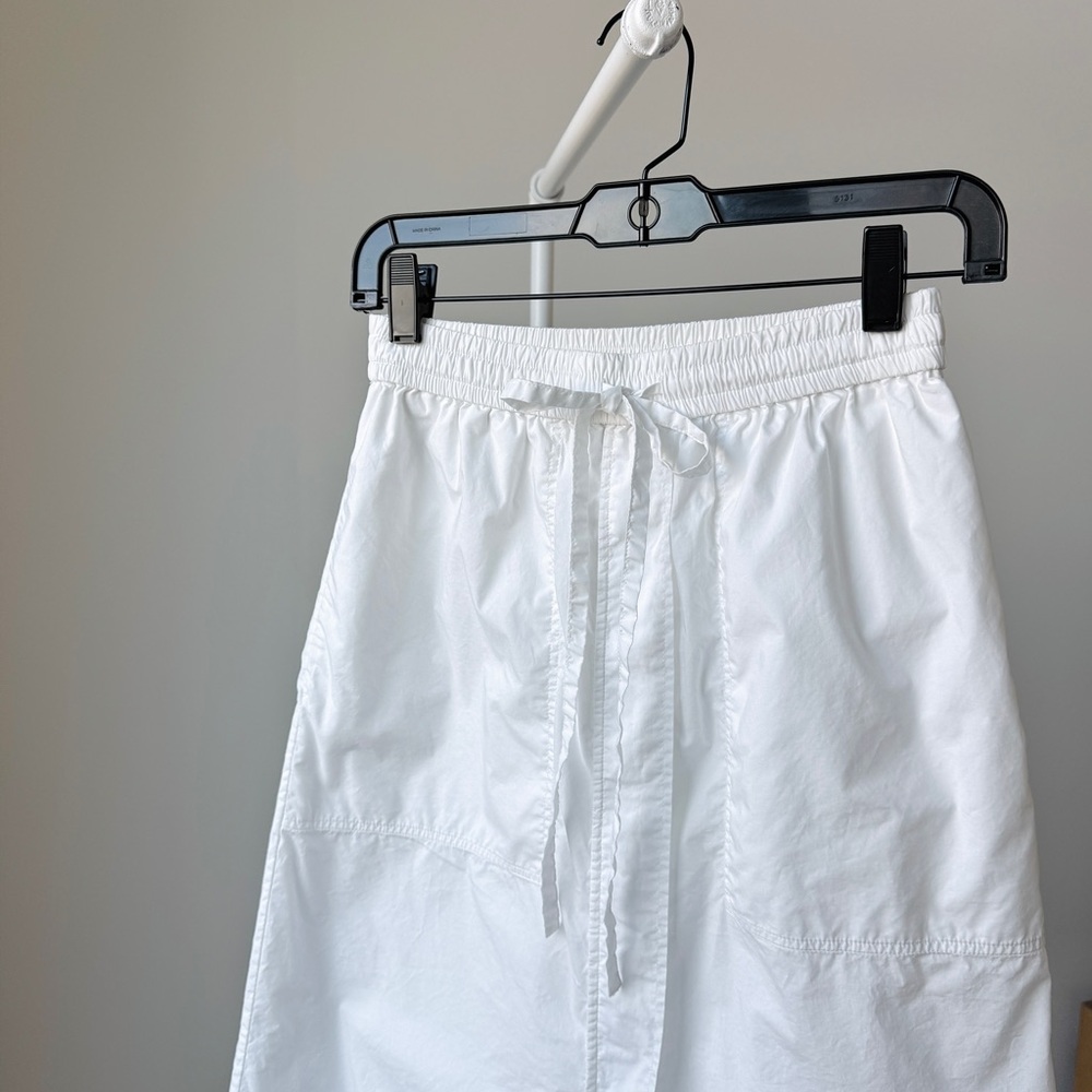 COS Drawstring Cotton Midi Skirt in White